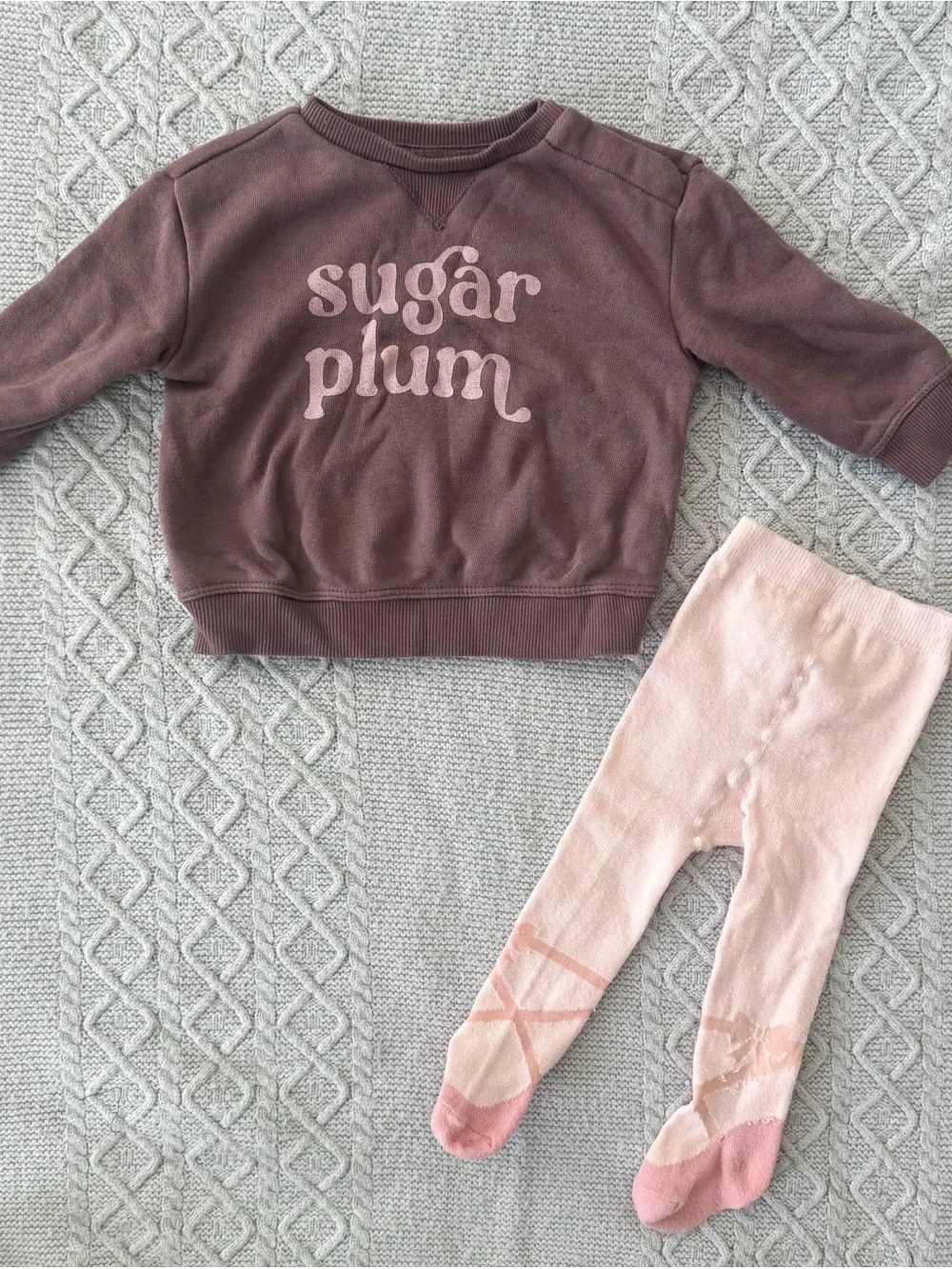 Little Co. PL Baby Girl Sugar Plum Cozy Sweatshirt Pants Set Ballet Pink 3M